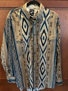 Roper Aztec Wester Shirt. Size Large
